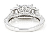 White Cubic Zirconia Rhodium Over Sterling Silver Ring 4.40ctw