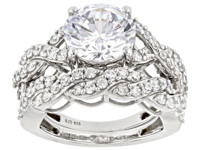 White Cubic Zirconia Rhodium Over Sterling Silver Ring Set 6.75ctw