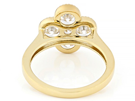 White Cubic Zirconia 18k Yellow Gold Over Sterling Silver