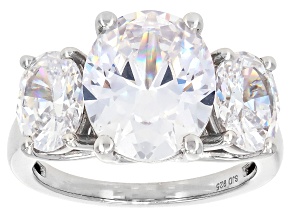 White Cubic Zirconia Rhodium Over Sterling Silver Ring 10.30ctw