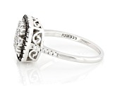 White And Mocha Cubic Zirconia Rhodium Over Sterling Silver Ring 1.07ctw