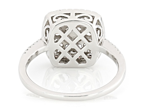 White And Mocha Cubic Zirconia Rhodium Over Sterling Silver Ring 1.07ctw