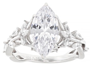White Cubic Zirconia Rhodium Over Sterling Silver Ring 5.09ctw