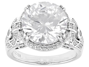 White Cubic Zirconia Rhodium Over Sterling Silver 29th Anniversary Ring 10.56ctw