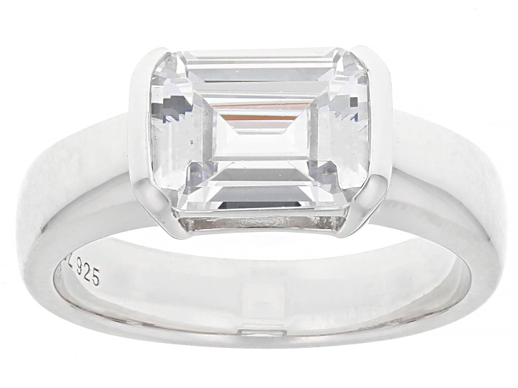 White Cubic Zirconia Rhodium Over Sterling Silver Ring 3.68ctw