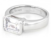 White Cubic Zirconia Rhodium Over Sterling Silver Ring 3.68ctw
