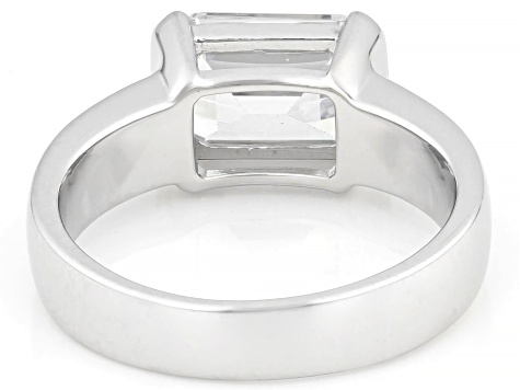White Cubic Zirconia Rhodium Over Sterling Silver Ring 3.68ctw