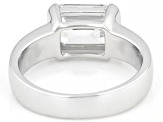 White Cubic Zirconia Rhodium Over Sterling Silver Ring 3.68ctw