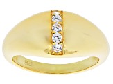 White Cubic Zirconia 18k Yellow Gold Over Sterling Silver Ring 0.30ctw