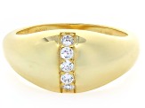 White Cubic Zirconia 18k Yellow Gold Over Sterling Silver Ring 0.30ctw