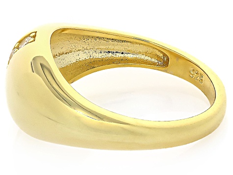 White Cubic Zirconia 18k Yellow Gold Over Sterling Silver Ring 0.30ctw