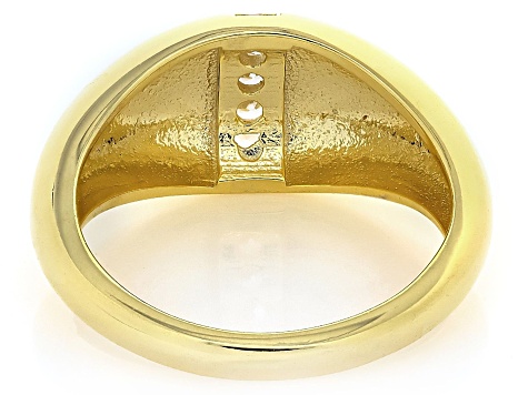 White Cubic Zirconia 18k Yellow Gold Over Sterling Silver Ring 0.30ctw