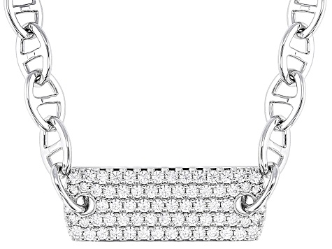 White Cubic Zirconia Rhodium Over Brass Necklace 1.66ctw - BJB905