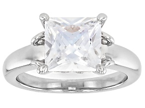 White Cubic Zirconia Rhodium Over Sterling Silver Ring 4.81ctw