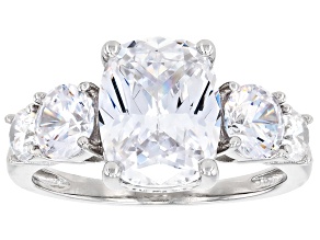 White Cubic Zirconia Rhodium Over Sterling Silver Ring 7.25ctw