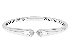 White Cubic Zirconia Rhodium Over Brass Cuff Bracelet 0.47ctw
