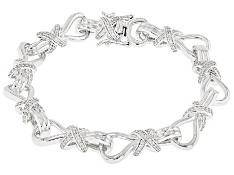 White Cubic Zirconia Rhodium Over Brass Bracelet 1.58ctw