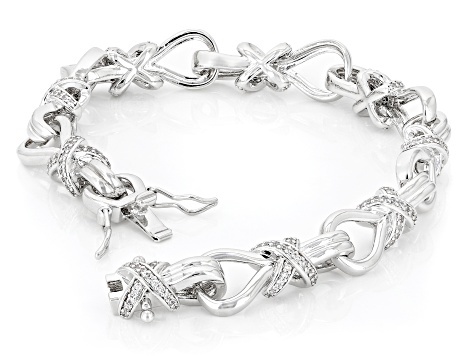 White Cubic Zirconia Rhodium Over Brass Bracelet 1.58ctw