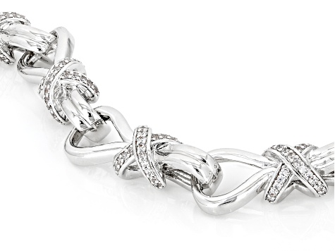 White Cubic Zirconia Rhodium Over Brass Bracelet 1.58ctw