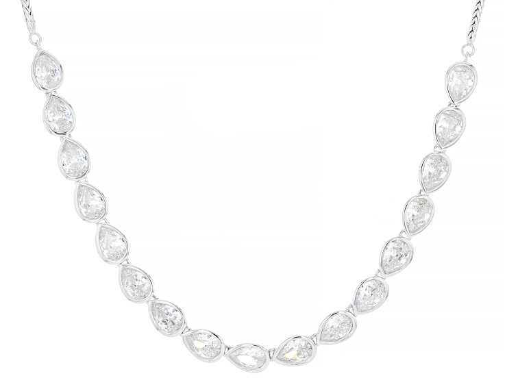 White Cubic Zirconia Rhodium Over Sterling Silver Necklace 12.75ctw