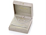 White Cubic Zirconia Rhodium Over Brass Tennis Bracelet, Necklace, and Stud Box Set 15.68ctw