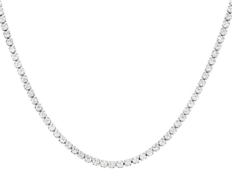White Cubic Zirconia Rhodium Over Brass Tennis Bracelet, Necklace, and Stud Box Set 15.68ctw