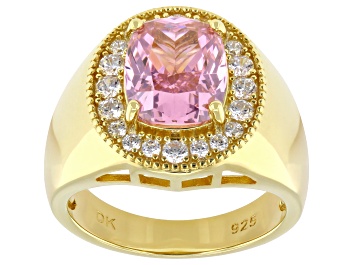 Picture of Pink and White Cubic Zirconia 18K Rose Gold Over Sterling Silver Ring 6.19ctw