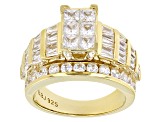 White Cubic Zirconia 18k Yellow Gold Over Sterling Silver Ring 5.62ctw