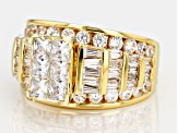 White Cubic Zirconia 18k Yellow Gold Over Sterling Silver Ring 5.62ctw