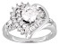 White Cubic Zirconia Rhodium Over Sterling Silver Modern Heart Ring