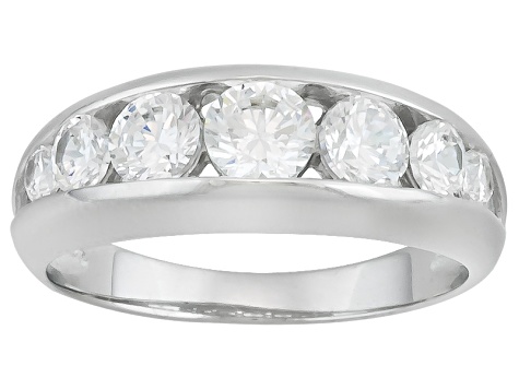 White Cubic Zirconia Rhodium Over Sterling Silver Ring With Band 8.70ctw