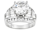 White Cubic Zirconia Rhodium Over Sterling Silver Ring 10.67ctw