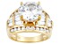 Cubic Zirconia 18k Yellow Gold Over Silver Ring 10.67ctw
