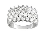 White Cubic Zirconia Rhodium Over Sterling Silver Ring 4.95ctw