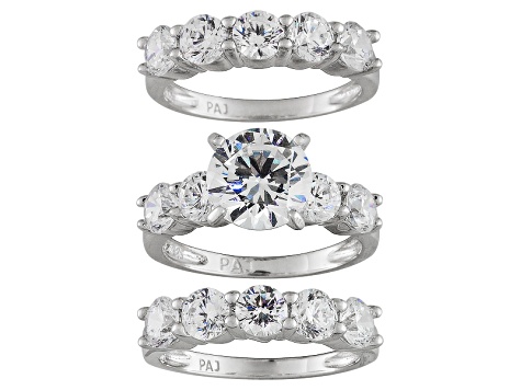 Women's Stainless Steel AAA CZ Engagement Wedding Ring Set Size 5,6,7,8,9,10,11