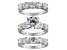 Cubic Zirconia Rhodium Over Sterling Silver Womens Wedding Set Ring 8.57ctw