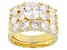 Cubic Zirconia 18k Yellow Gold Over Sterling Silver Womens Wedding Set Ring 8.57ctw