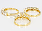 Cubic Zirconia 18k Yellow Gold Over Sterling Silver Womens Wedding Set Ring 8.57ctw