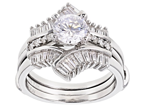 Bella Luce ® 2.45ctw Rhodium Over Sterling Silver Ring With Guard