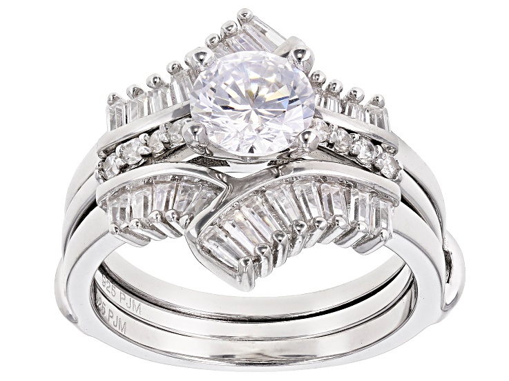 Bella Luce ® 2.45ctw Rhodium Over Sterling Silver Ring With Guard