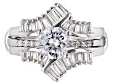 Bella Luce ® 2.45ctw Rhodium Over Sterling Silver Ring With Guard