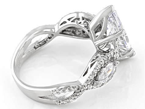 White Cubic Zirconia Rhodium Over Sterling Silver Ring 5.33ctw