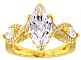 White Cubic Zirconia 18K Yellow Gold Over Sterling Silver Ring 5.33ctw