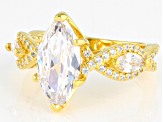 White Cubic Zirconia 18K Yellow Gold Over Sterling Silver Ring 5.33ctw