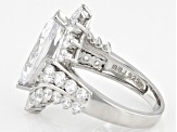 White Cubic Zirconia Platinum Over Sterling Silver Ring 7.18ctw (3.93ctw DEW)