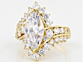 White Cubic Zirconia 18k Yellow Gold Over Sterling Silver Ring 7.18ctw (3.93ctw DEW)