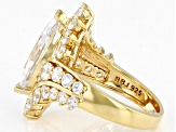 White Cubic Zirconia 18k Yellow Gold Over Sterling Silver Ring 7.18ctw (3.93ctw DEW)