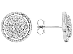 White Cubic Zirconia Rhodium Over Sterling Silver Earrings 1.24ctw