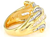 White Cubic Zirconia 18k Yellow Gold Over Sterling Silver Ring 1.55ctw
