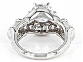 White Cubic Zirconia Platinum Over Sterling Silver Ring 5.62ctw